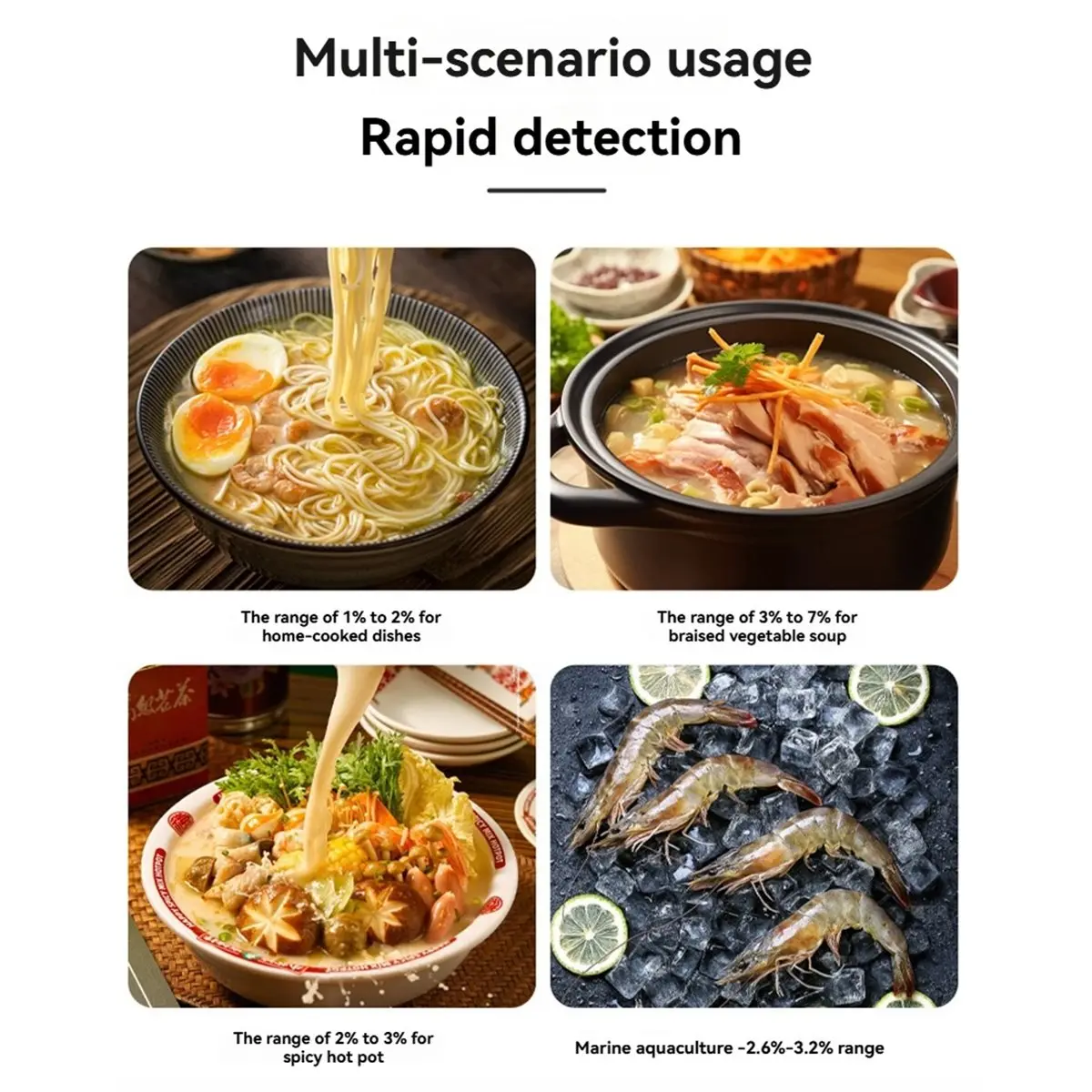 A26Z Professional Food Salinometer 0.01%-26% Salt Analyzer Salinity Concentration Meter Marinade Curd Soup Bean Curd Meat