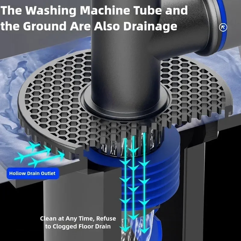 

Multi Functional Floor Drain Downcomer Washing Machine Floor Drain Tee Connector Kitchen Sink Drainage Pipe Floor Anti-odour