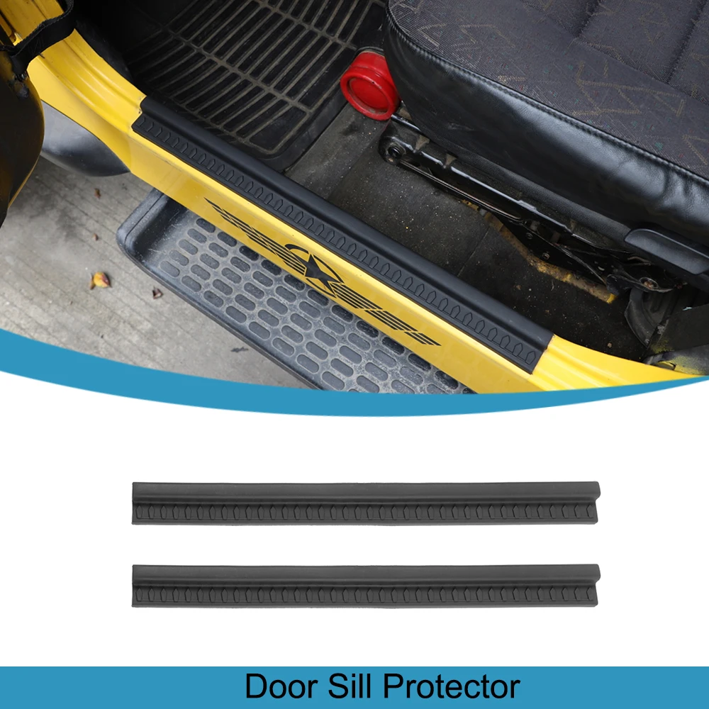 Car Door Sill Scuff Plate Entry Guard Decoration Cover for Jeep Wrangler TJ 1997-2006 Car Interior Accessories ABS Rubber Black