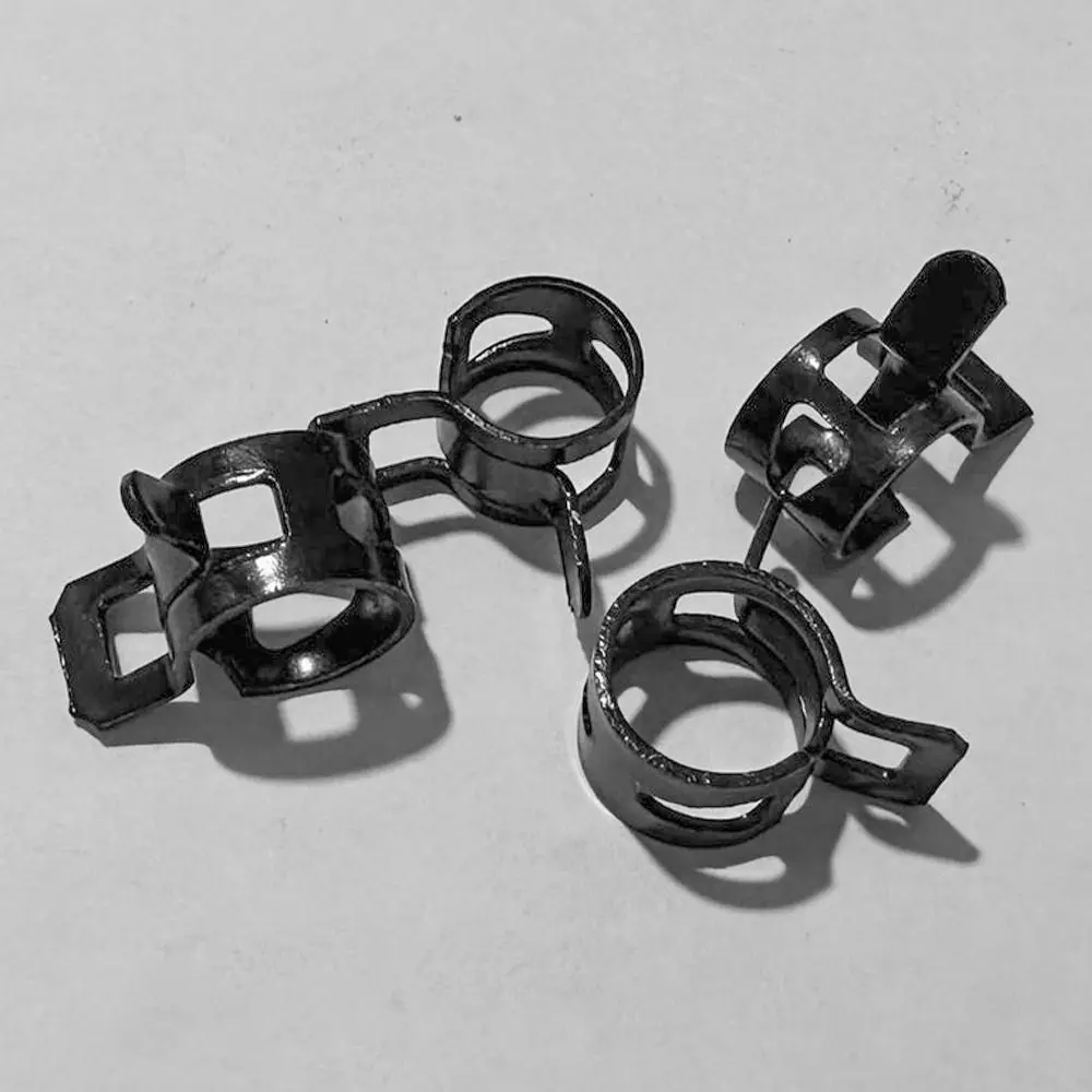 20Pcs/Lot Tube Clamp Spring Clips Elastic Buckle for Fuel Oil Line Water Hose Pipe Fastener 65MN Manganese Steel Black Pipe Hoop