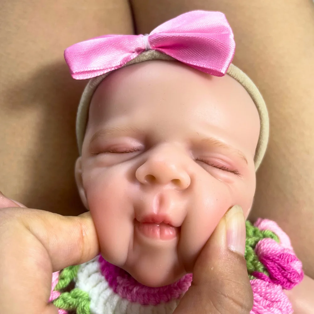 Mini 13 Polegada adorável pascale menina sólida silicone reborn bebê boneca lavável corpo macio silicone boneca brinquedo aniversário presente de natal