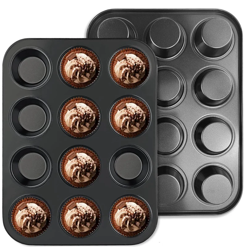 Oven Baking Tools High-Quality Non-Stick Muffin Tray Pack Of 2 Muffin Tray For 24 Muffins,  For Cupcakes, Brownies