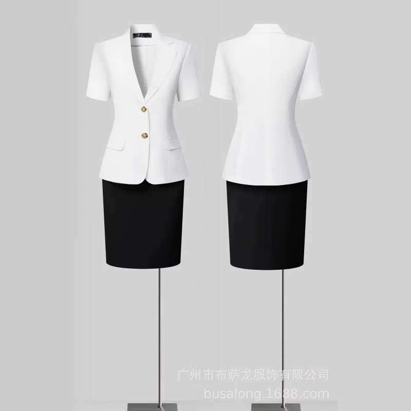 Summer short-sleeved blazer, women's pants and skirt two-piece set, cross-border wholesale foreign trade trendy professional wom