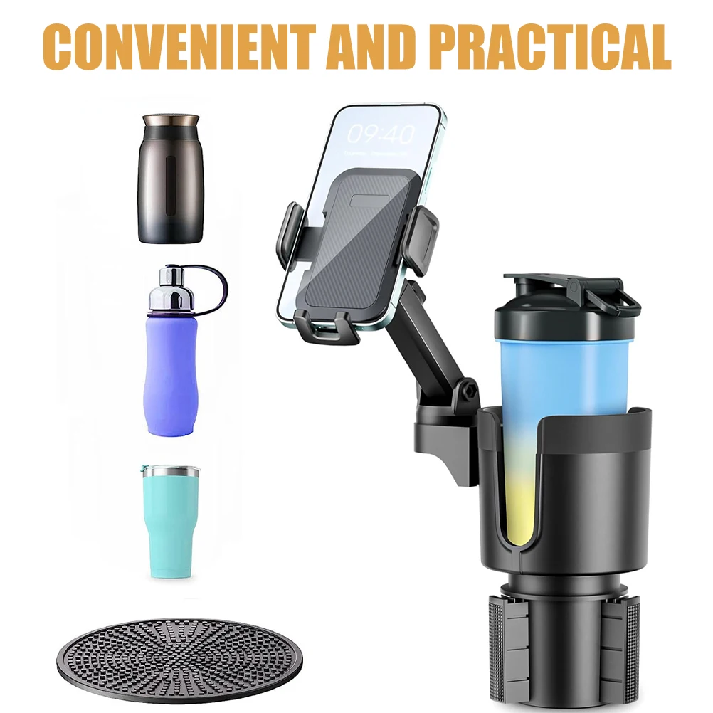 

Multifunctional Car Phone Holder Black Cup Expander Universal Drink Holder Bottle Navigator Compatible Vehicle Mounted