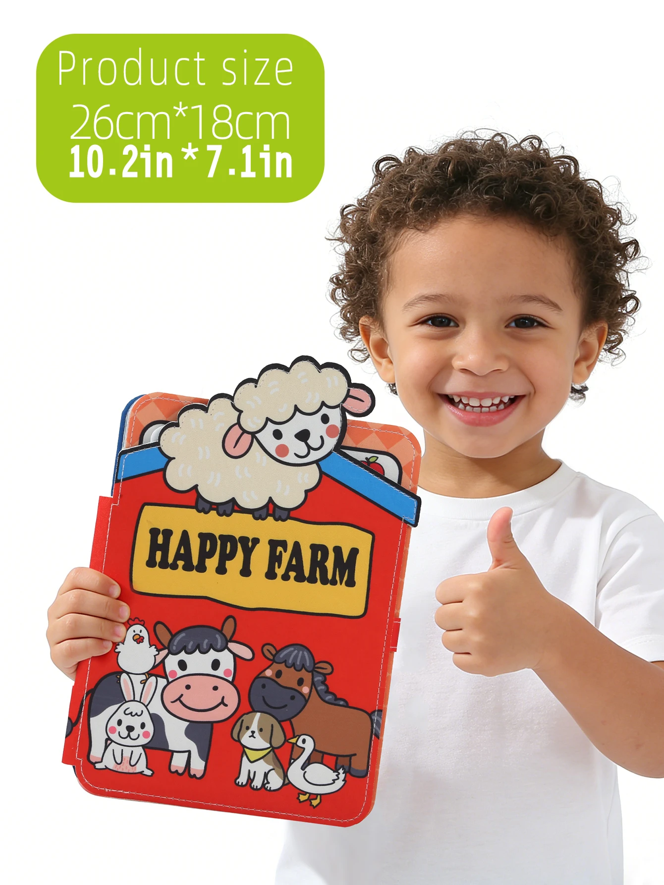 Livro Interativo de Fazenda para Bebês de 0 a 3 Anos - Livro Silencioso Seguro com Velcro - Cognição Animal e Habilidades Motoras - Presente de Páscoa, Carnaval e Ramadã