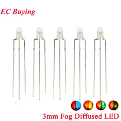 50pcs F3 3mm Fog Diffused Diode Two Color Common Anode/Cathode Round LED Warm White Blue Yellow Green Bi-Color Light Emitting