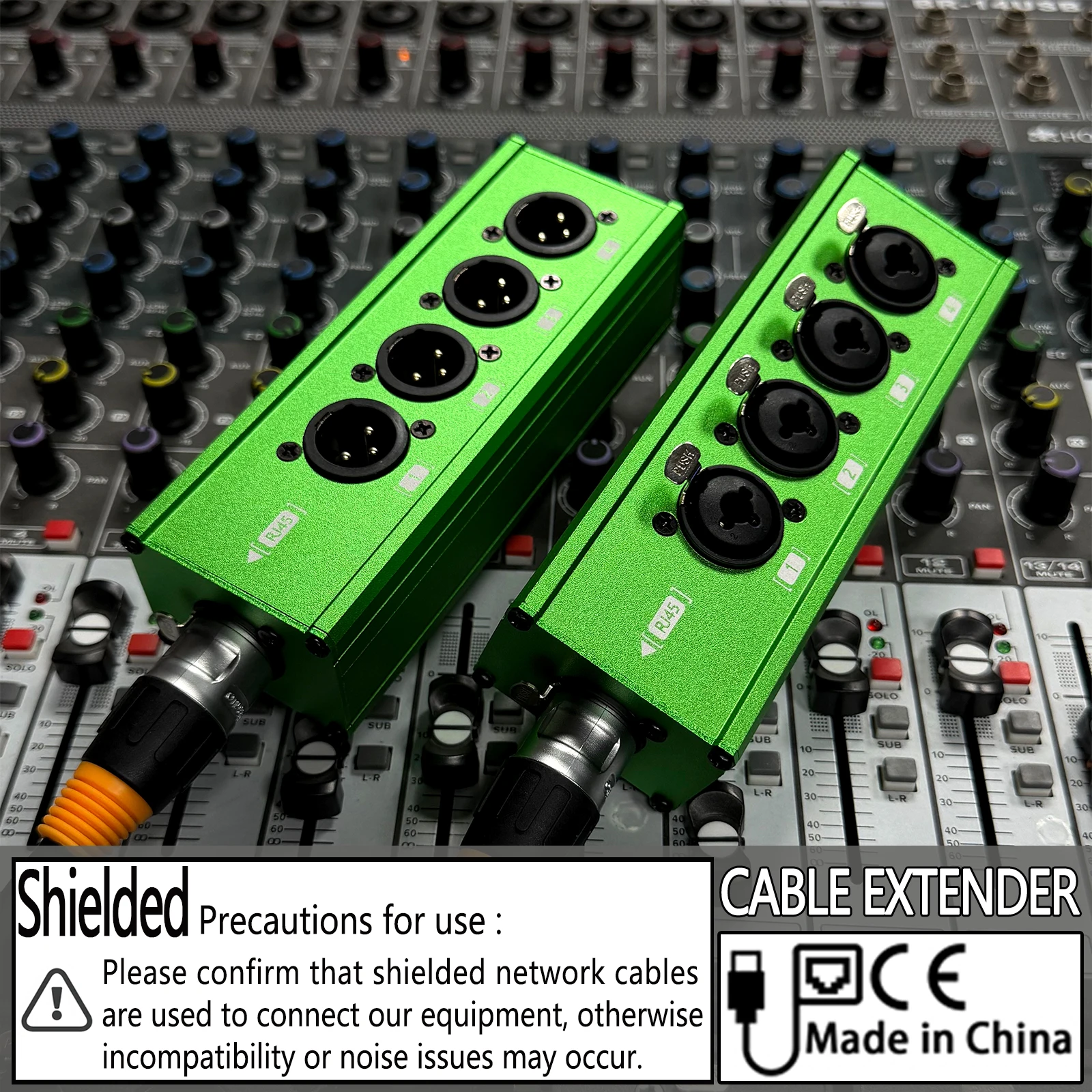 Extensor de Cable de Audio/DMX sobre red RJ45 CAT5 a 4 canales XLR de 3 pines, extensor de señal de red DMX512 1 macho + 1 hembra 1 par/1 ud.