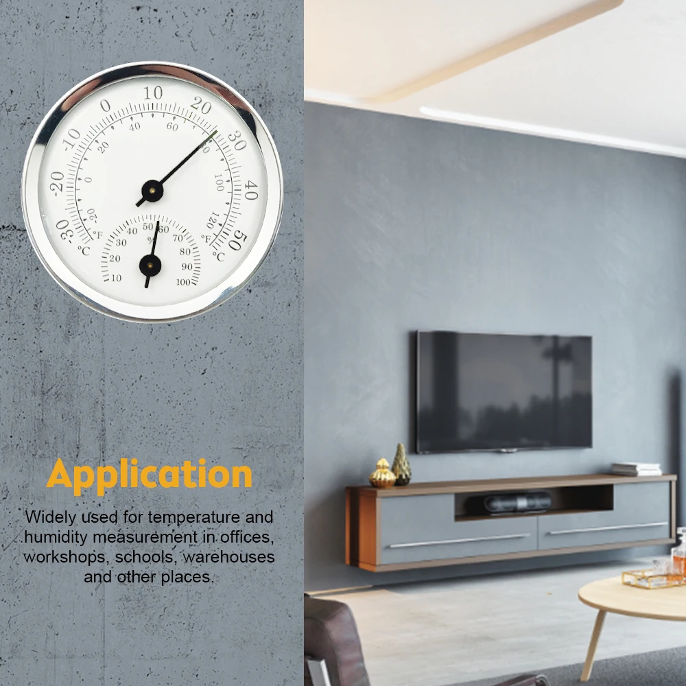 Pointer Thermometer Hygrometer Thermohygrometer Indoor Outdoor Wall-mounted Electronic Temperature Humidity Meter for Household