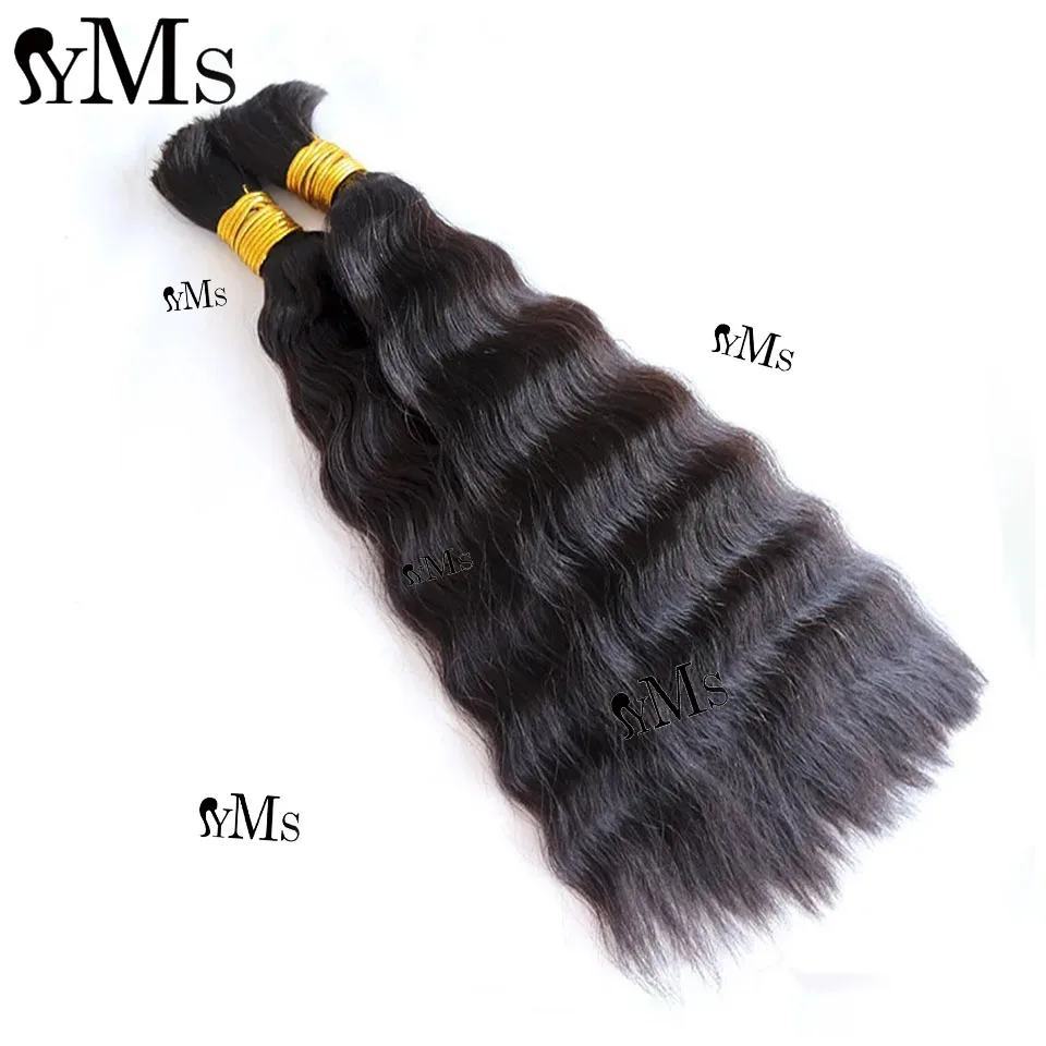 Wet And Wavy Bulk Human Hair For Braiding YMS Wet Wavy Burmese Boho Braids Human Hair Extensions No Weft Wholesale Full Head