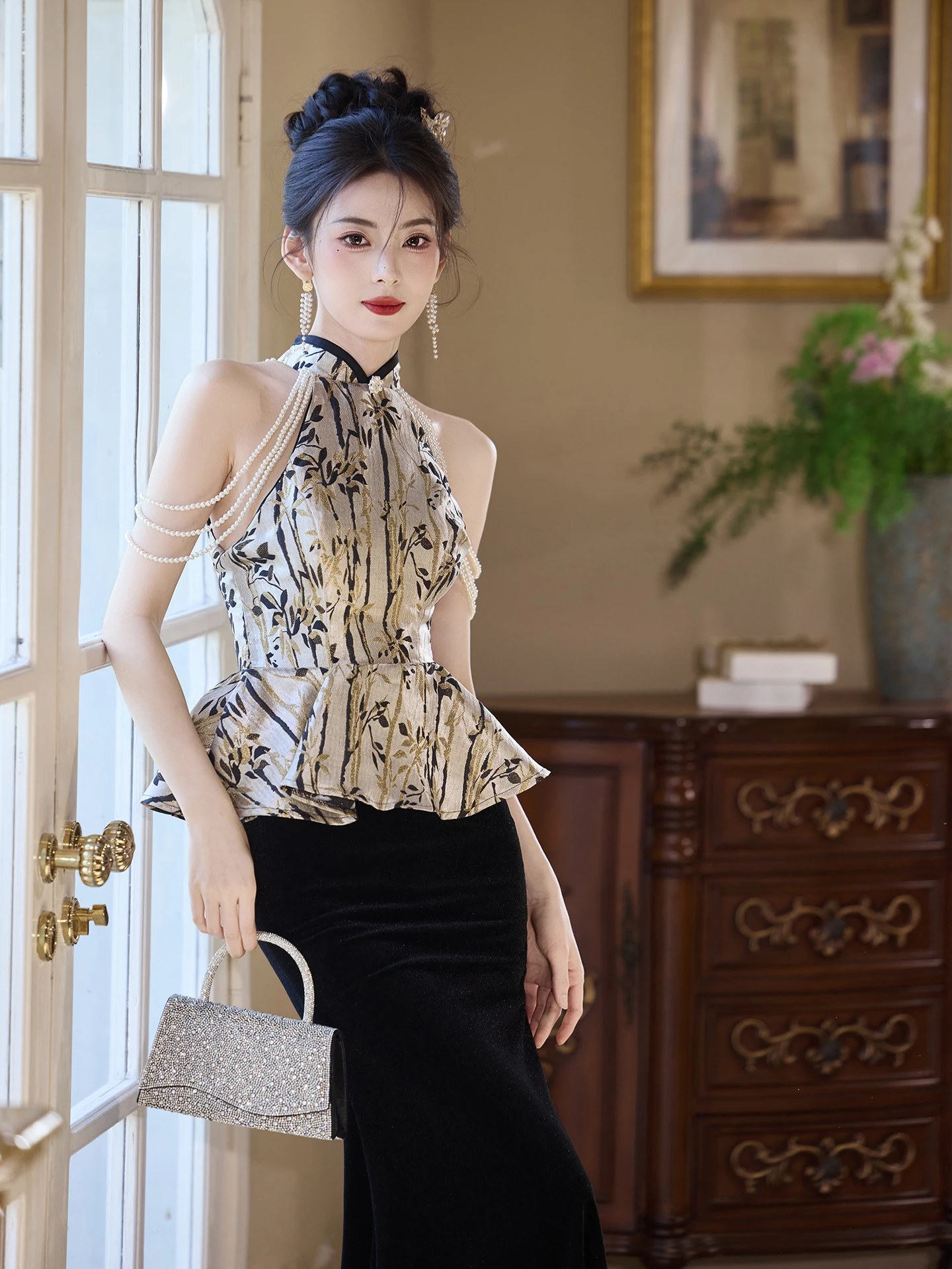 

Вечернее платье Ele Bla для женщин, бальное, с хвостом русалки, роскошное, для невесты, в стиле ретро, с завышенной талией