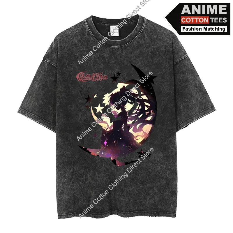 

Beautiful Girl Warrior Moon T-shirt Anime Print T Shirt y2k Harajuku Street Casual Unisex Oversized Loose Tees Retro Cotton Tops