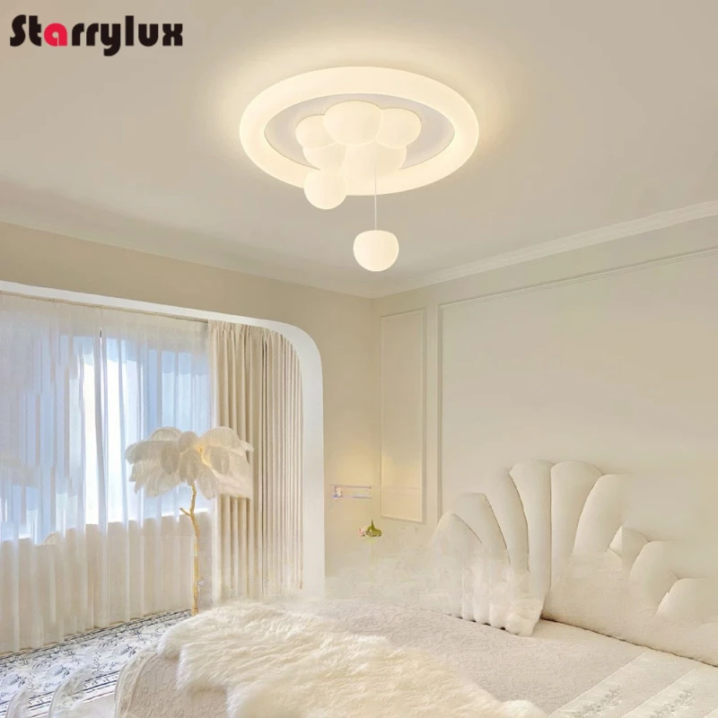 Cream Cloud Ceiling Light Creative Cat Paw Kids Room Bedroom Lamp Eye Protection Lighting