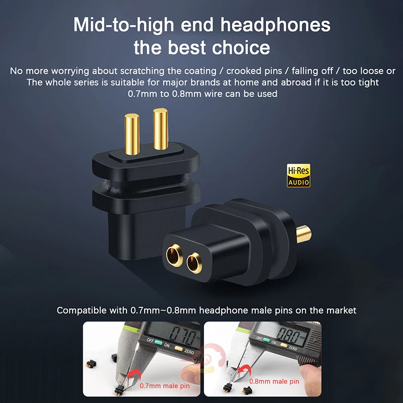 1Pair 0.75\78 Double Needle Socket Ue Qdc Custom Diy Earphone Repair Flat/Convex/Notch Female Socket Compatible 0.7-0.8 Male Pin