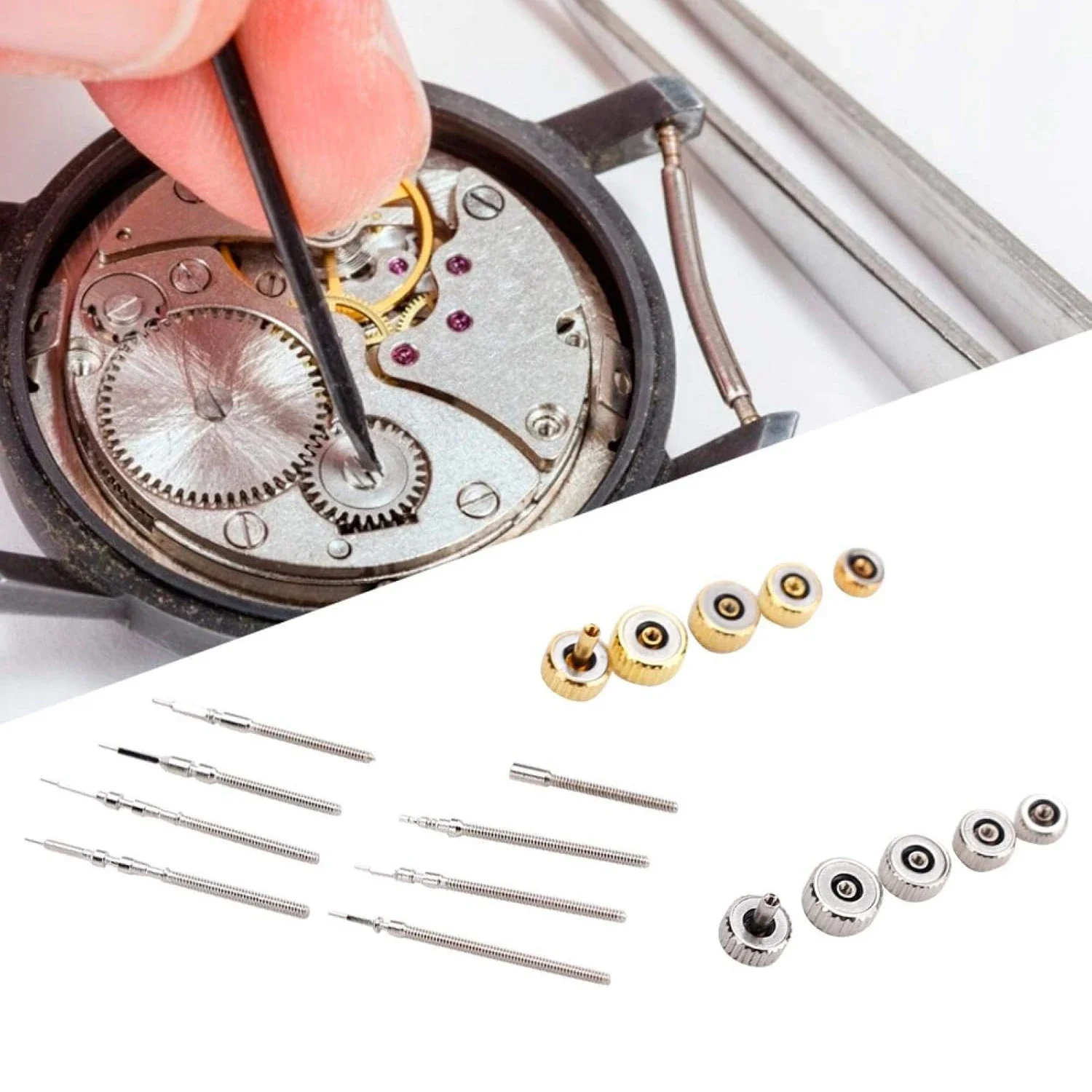 Watch Crowns Watch Stem Extender + Crowns Accessory Repairing Replacement Tool Kit with Box Watch Extension  NH34 NH35 NH36