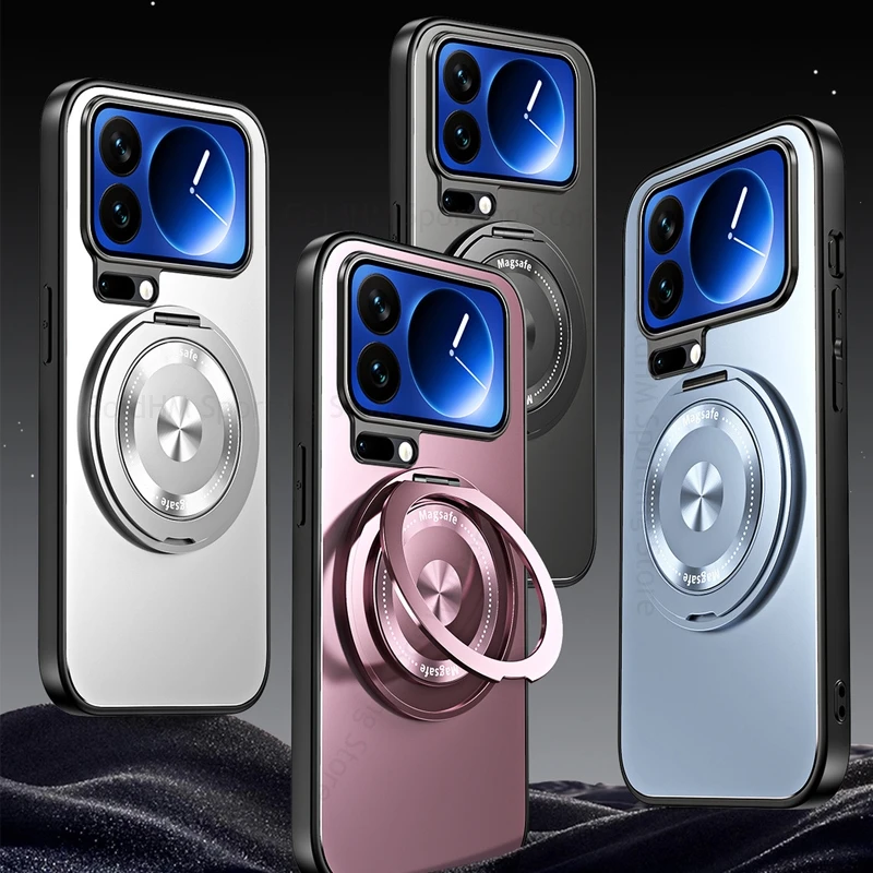 

For Redmi K90 Pro Max 360° Magnetic Ring Holder Tough PC Case For Redmi K80 K90 K70 Ultra Magsafing For Magsafe Kickstand Cover