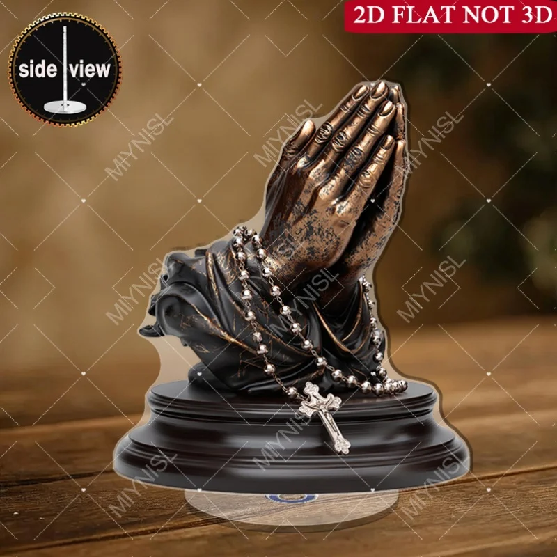2D Flat - [2D Flat] This Is a Statue of Two Hands in Prayer, Symbolizing Peace And Blessings, Making It a Perfect Holiday Gift t