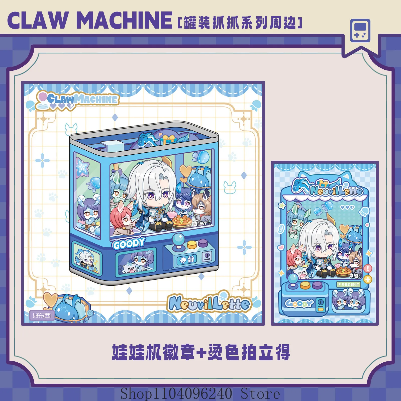 Genshin Impact Scaramouche Wanderer Focalors Furina Claw Machine Themed Badges Polaroid Anime Cosplay Halloween view 3