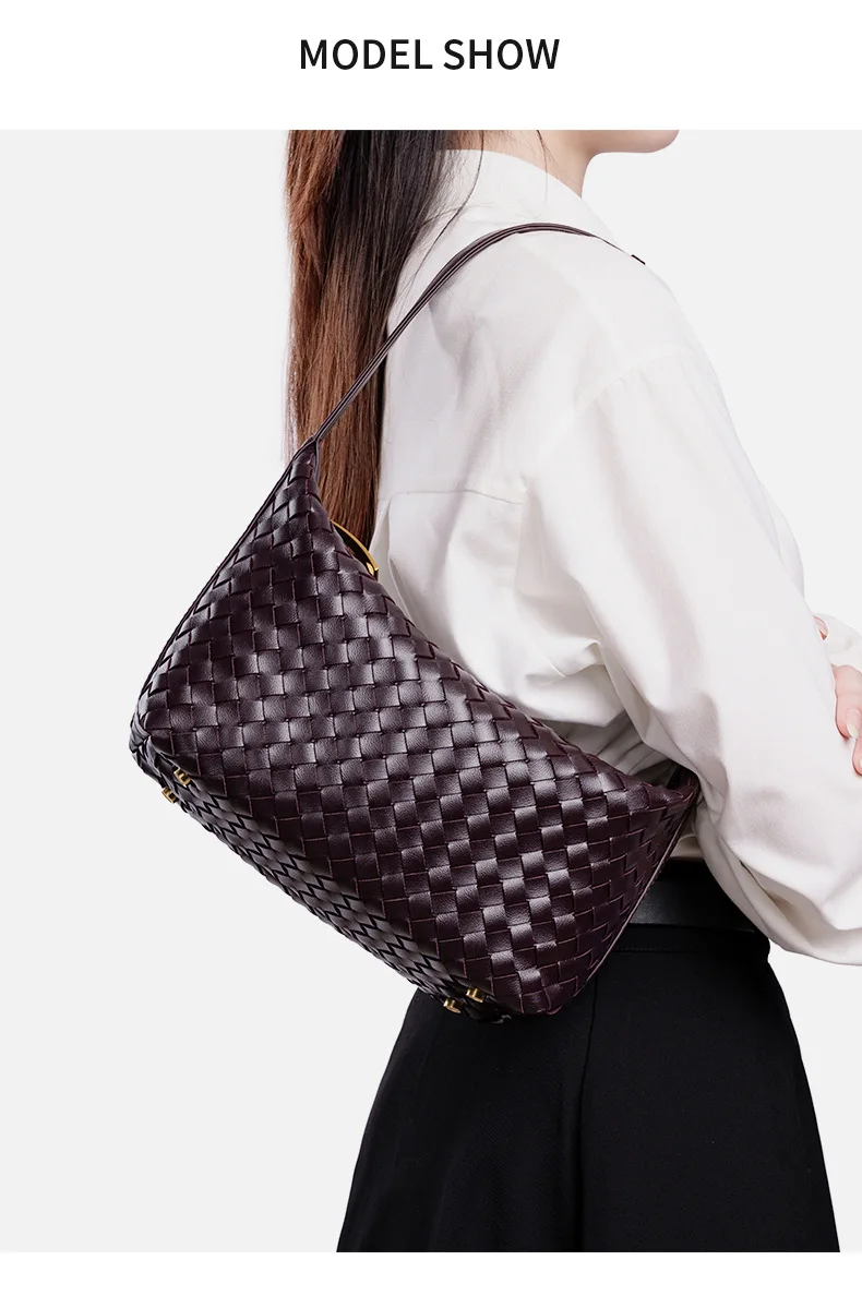 Beliebte Handgewebte Damenhandtasche, Lässige Modische Schulter-Lunchbox-Tasche, Unterarm-Handtasche für Damen – Detail 2