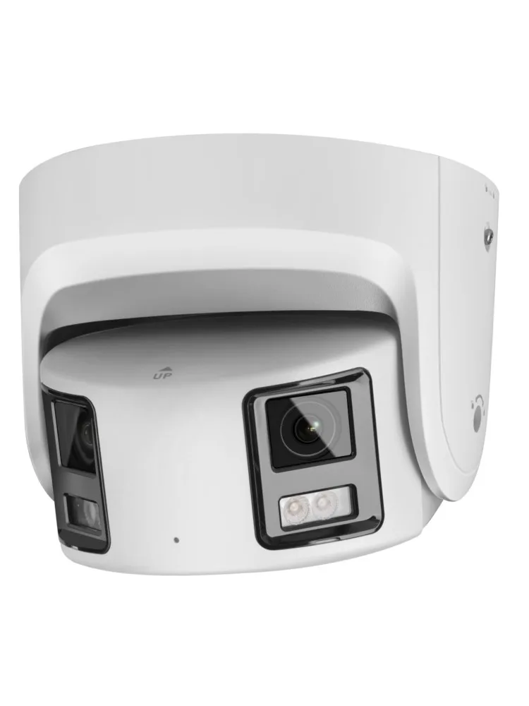 Hikvision 8MP Panorama ColorVu Turret IP-Kamera DS-2CD2387G2P-LSU/SL 4K Sicherheits-Doppellinsen-Farb-Nachtsicht mit integriertem Mikrofon und Lautsprecher