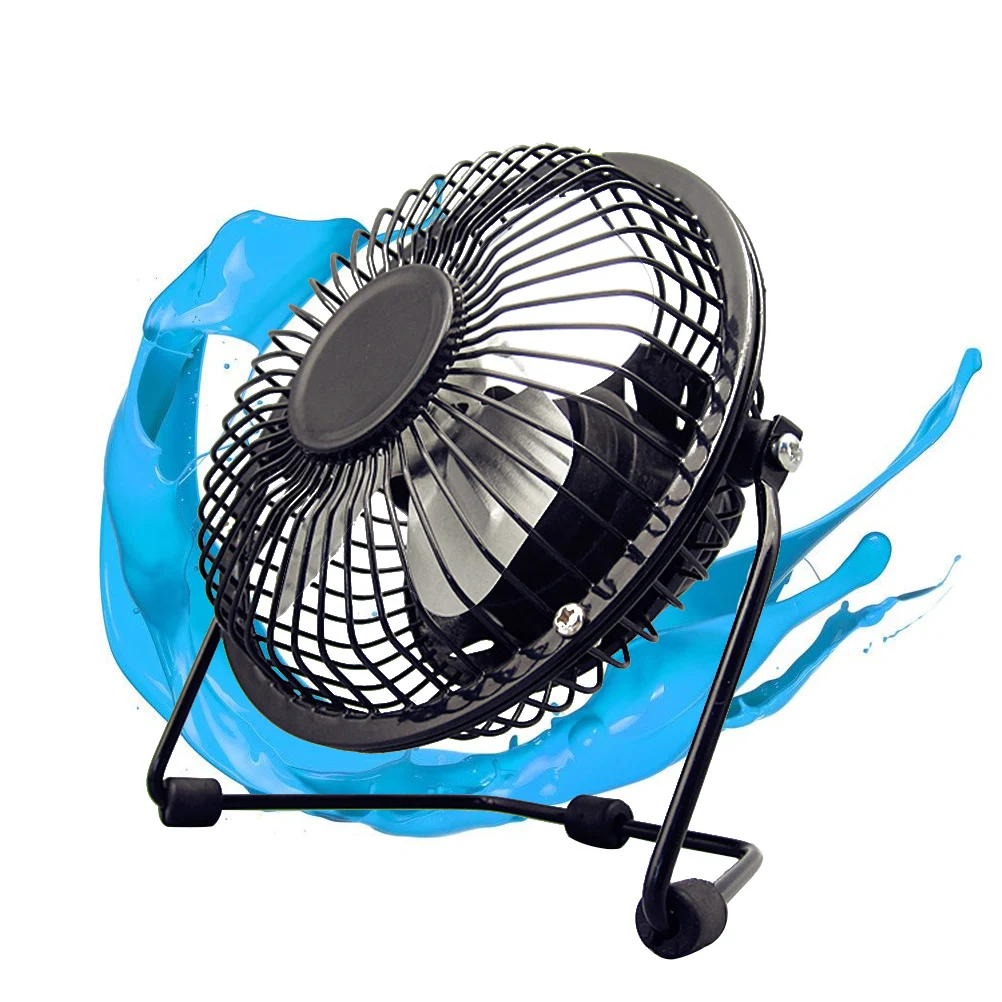 

4 '' Mini Electric Fan Floor Quiet Table for Home Wrought Iron Portable Office USB