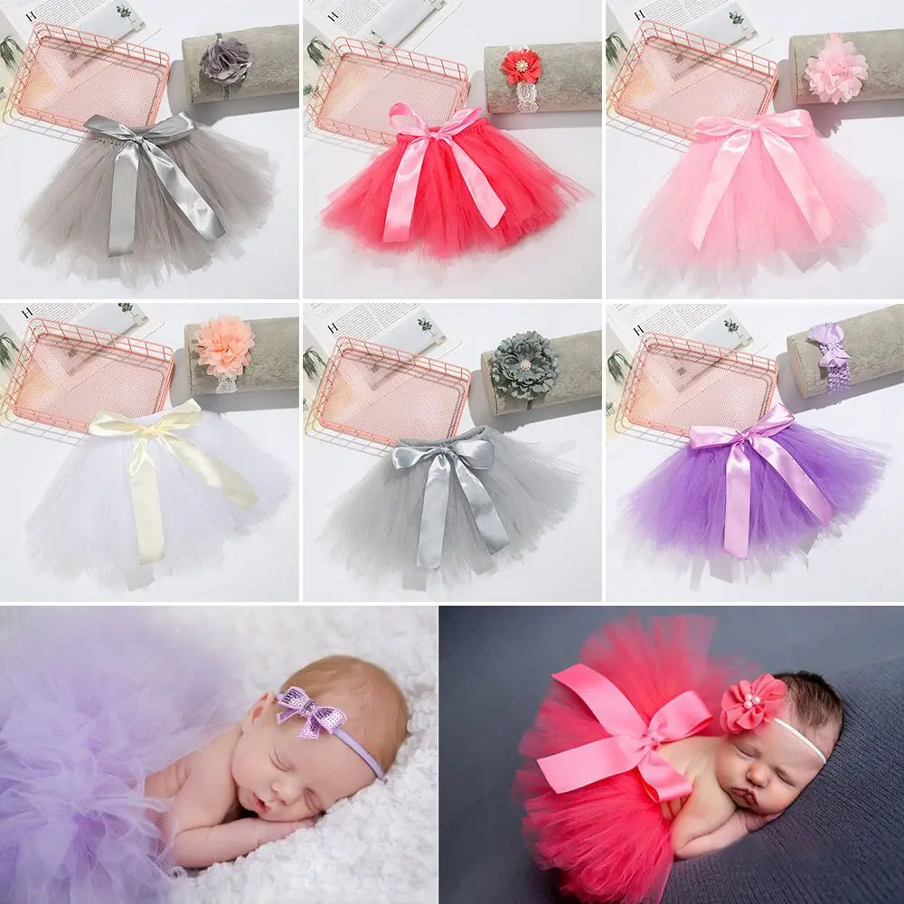 1Set  Clothes Photography Prop Matching Newborns Costume Hairband  Headband Infant Tutu Skirt