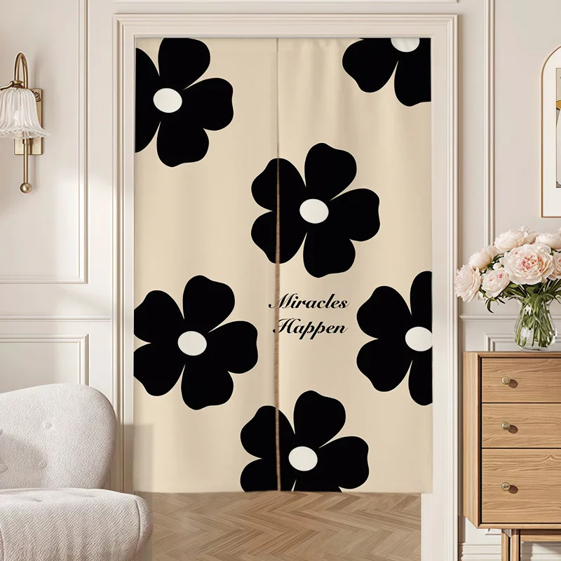 Retro flowers changing room Curtain Privacy Partition Doorway Curtains Kitchen Entrance Noren Linen Hanging Half-curtain