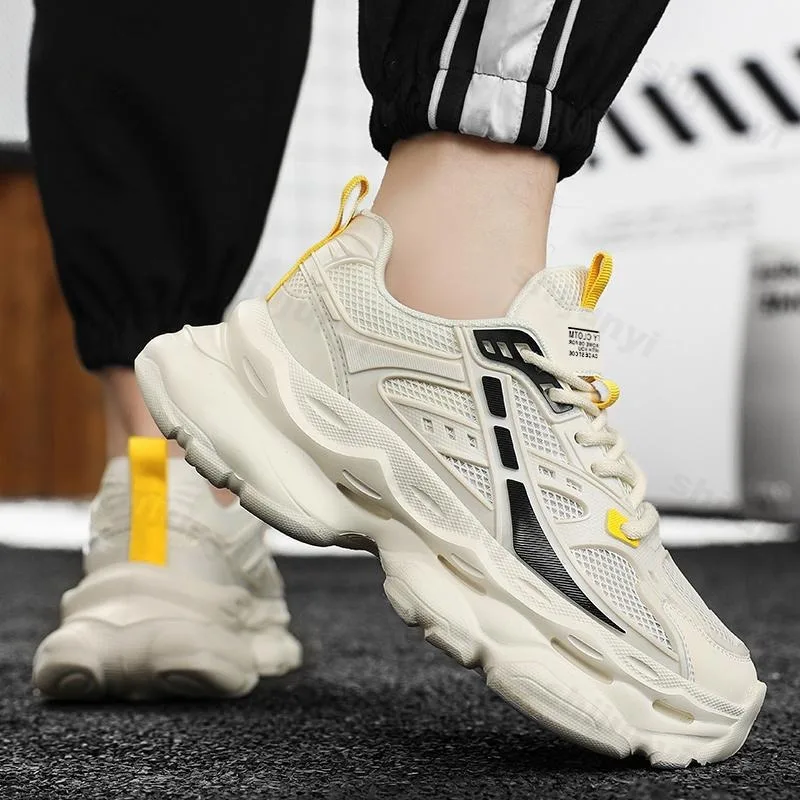 

Sports Casual Shoes for Men 2025 New Style Summer Mesh Breathable Comfortable Low Top Thick Soled Shoes Non slip Chunky sneakers