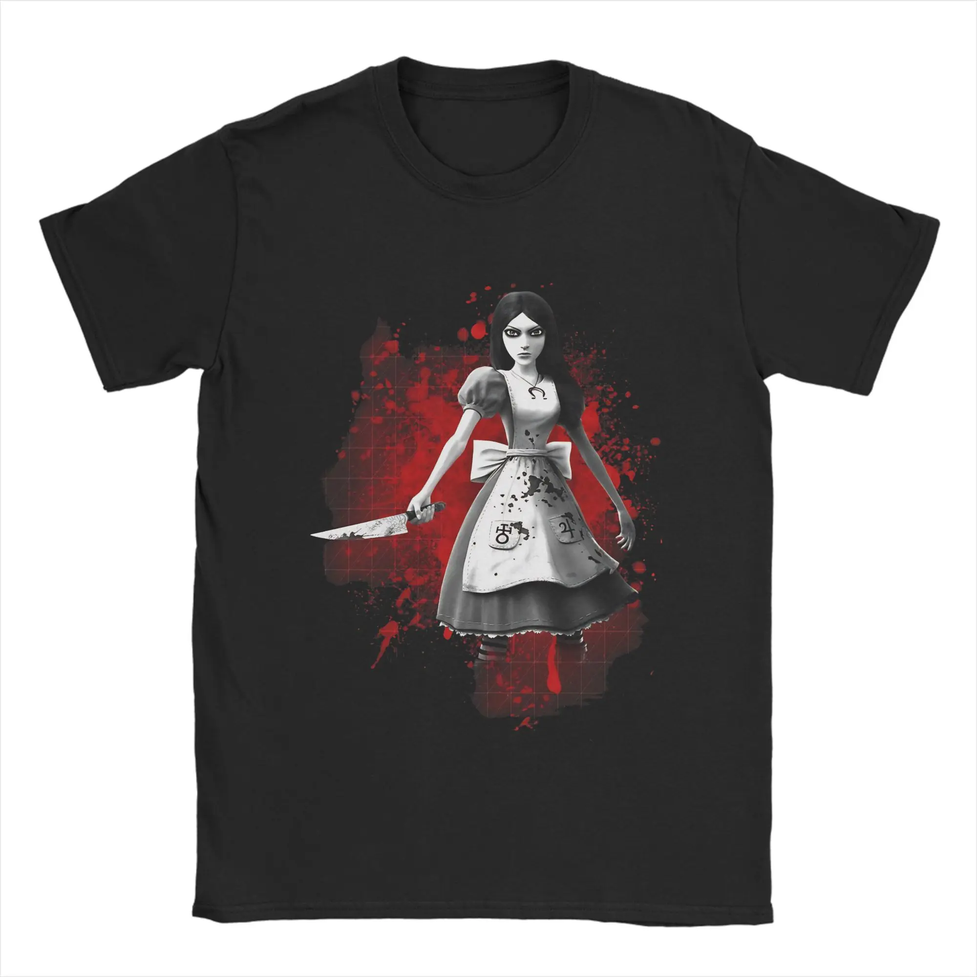 Футболка Alice Madness Returns, летние хипстерские футболки, мужские хлопковые футболки с круглым вырезом, топы больших размеров, классические топы с короткими рукавами