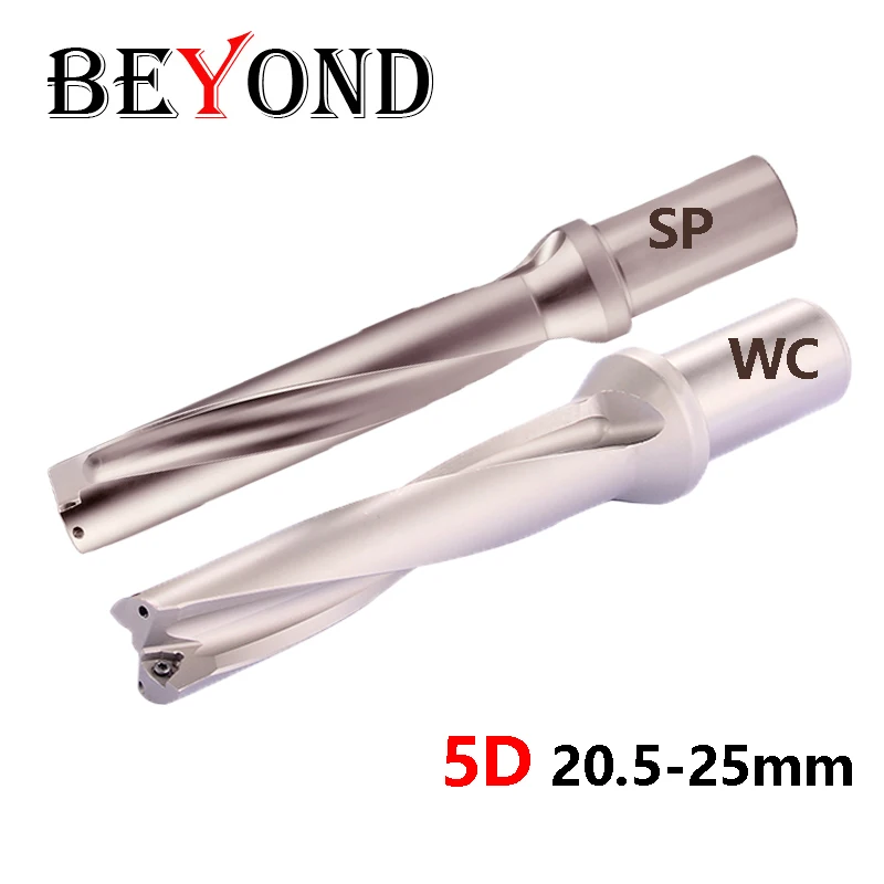 

BEYOND SP WC Drilling 5D 20.5 21 22 23 24 25 mm Quick Tool Bar Lathe Machine Shank U Drill Water Spray Bit SPMG WCMX CNC Inserts