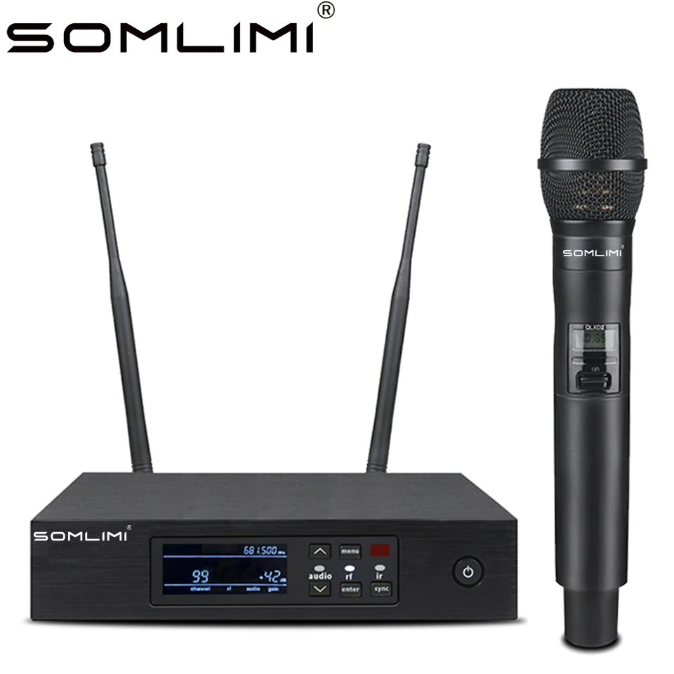 

Беспроводная микрофонная система SOMLIMI-Q-KSM9 600 МГц, UHF, ручной конденсаторный микрофон, профессиональная, с технологией True Diversity, для сценических выступлений