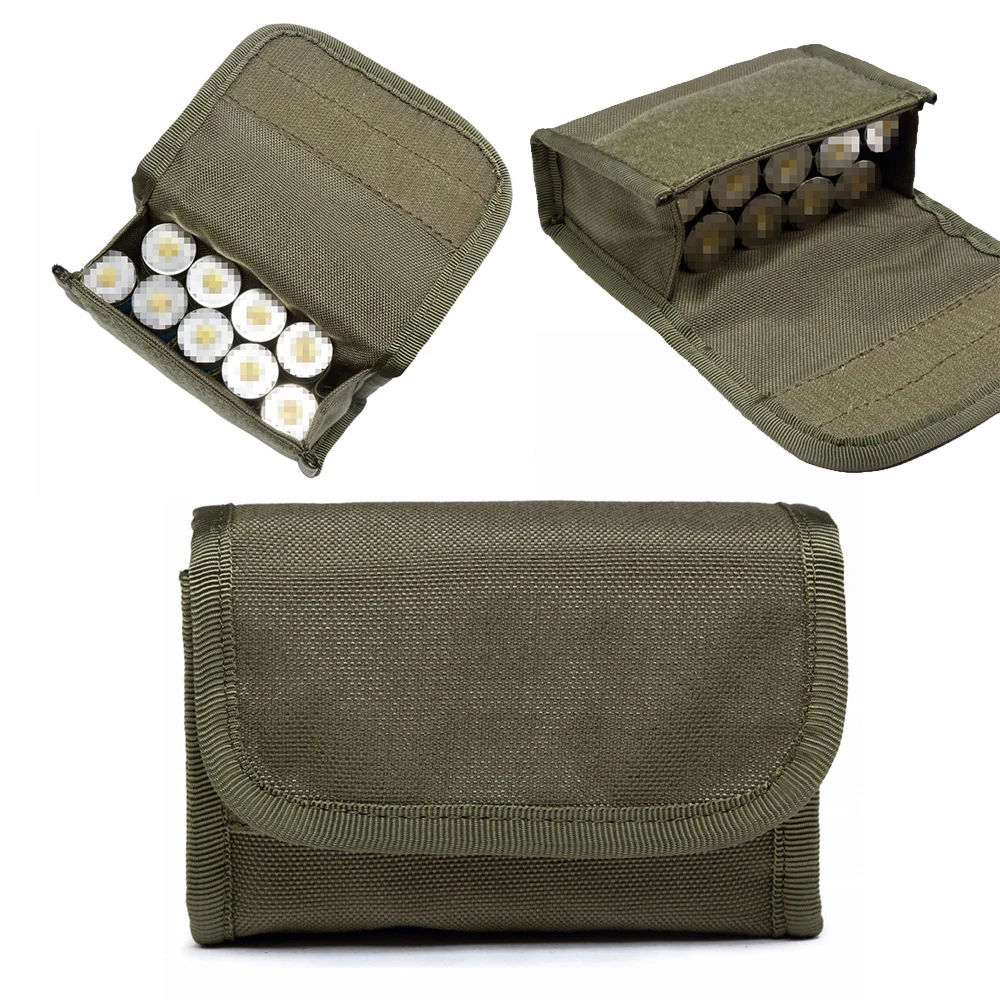 10 Grids Tactical Ammo Pouch Waist Bag 10 Rounds Shot Bags Outdoor Shooting Multi-functional EDC with Molle System Equipment
