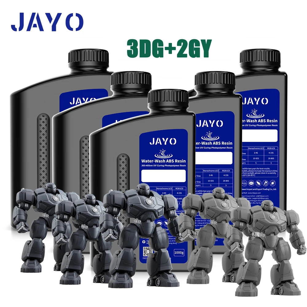 Żywica 3D JAYO, zmywalna wodą/zmywalna wodą ABS 5KG 395-405nm UV płynna, utwardzalna, zmywalna żywica do drukarek 3D LCD/DLP — zdjęcie produktu 7