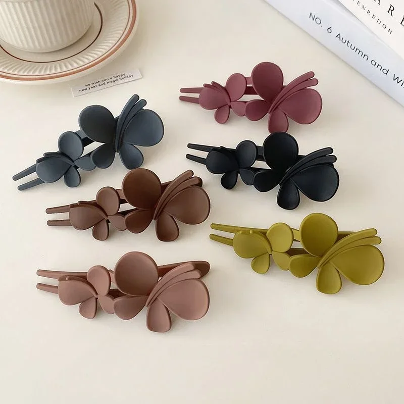 Double Butterfly Duckbill Hair Claws Girls Retro Hair Clips Hairpin Accessories Women Elegant Styling Barrette Ponytail Headwear