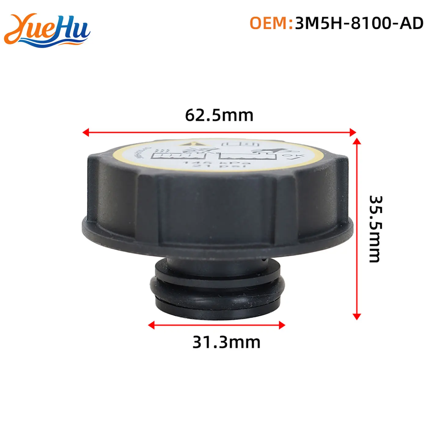 YUEHU 3M5H-8100-AD, Car Radiator Expansion Tank Cap,  for Ford C-MAX, ESCAPE, FOCUS, TRANSIT
