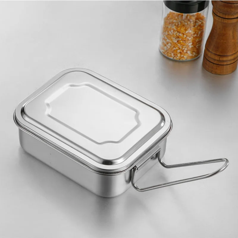 304 Stainless Steel Lunch Box Students Staff Canteen Bento Large Capacity Food Storage Containers Food Retention Sample Box