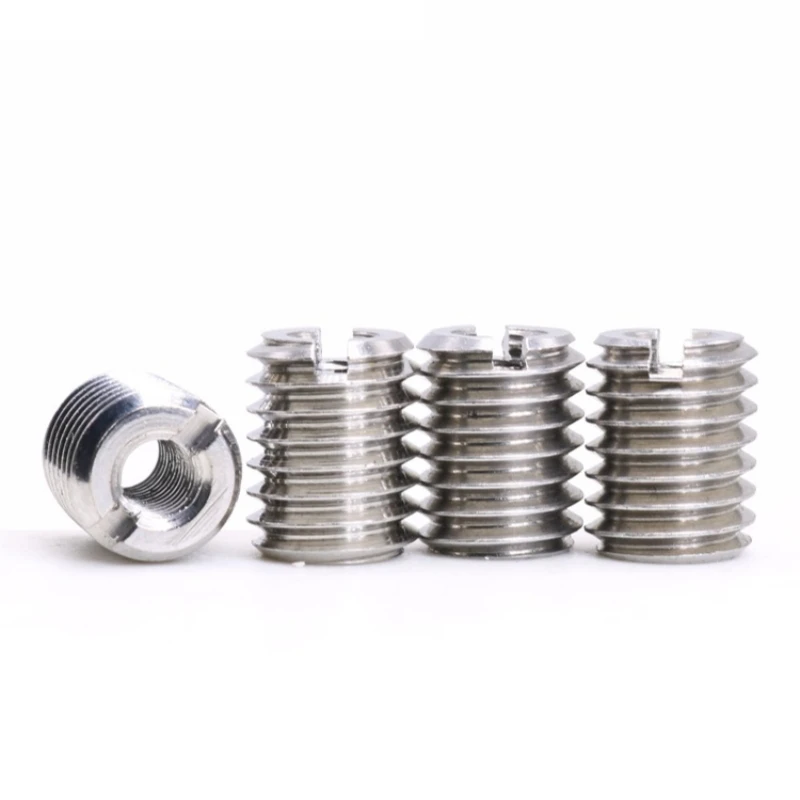 M2M2.5M3M4M5M6M8~M12 304 Stainless Steel Inside Outside Thread Adapter Screw Sheath Slotted Thread Insert Sleeve Conversion Nuts
