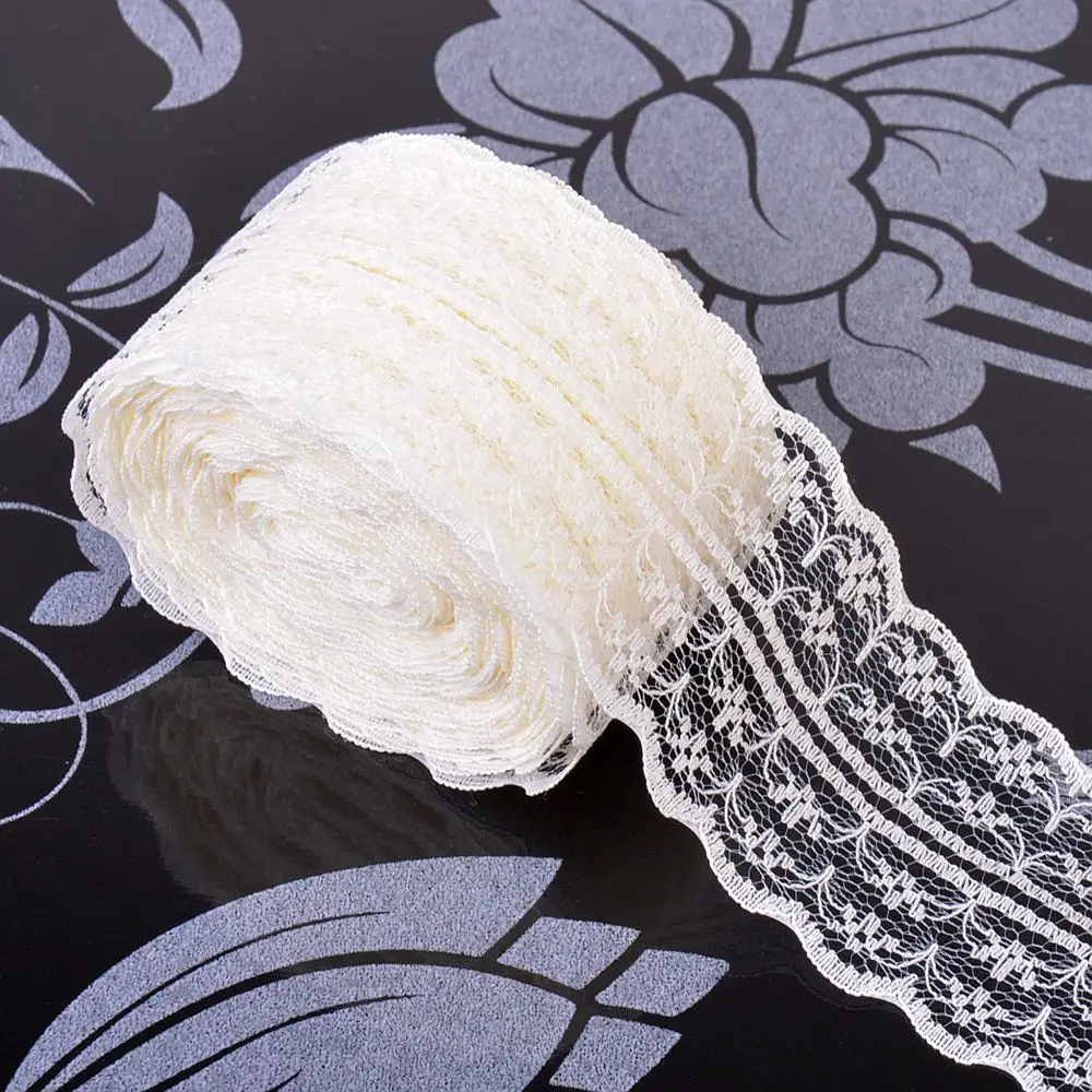 10 متر شريطة من الدانتيل الشريط 45 مللي متر الدانتيل تقليم النسيج DIY بها بنفسك المطرزة صافي الدانتيل الأبيض تقليم الحبل للخياطة الديكور