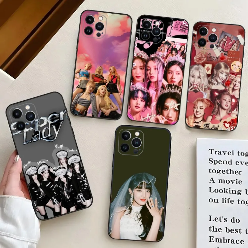 Kpop G idle Super Lady  Phone Case For iPhone 15,14,13,12,11,Plus,Pro Max,XS,X,XR,SE,Mini,8,7 Soft Silicone Cover