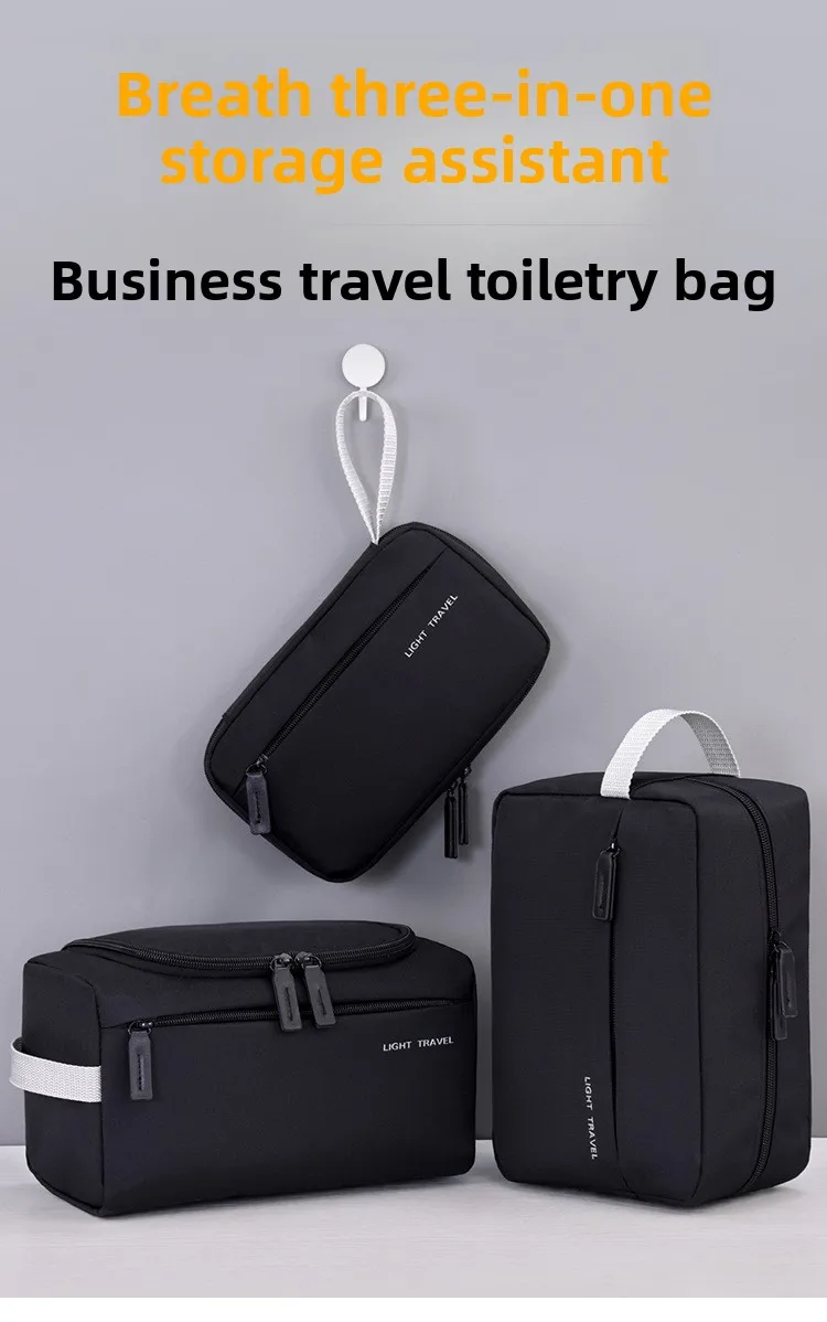 3-in-1 Travel Toiletry Bag for Men Oxford Toiletry Organizer Dopp Kit Water-resistant Shaving Bag Cosmetic Bag Makeup Organizer