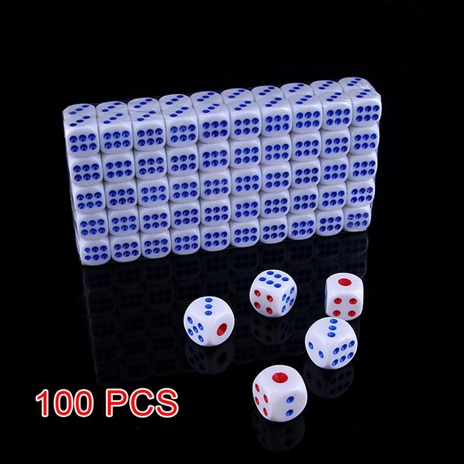 100pcs 6 Sided Dice for Board Games Die Party Club Gaming Tools Adult Party Games for Playing Board Games