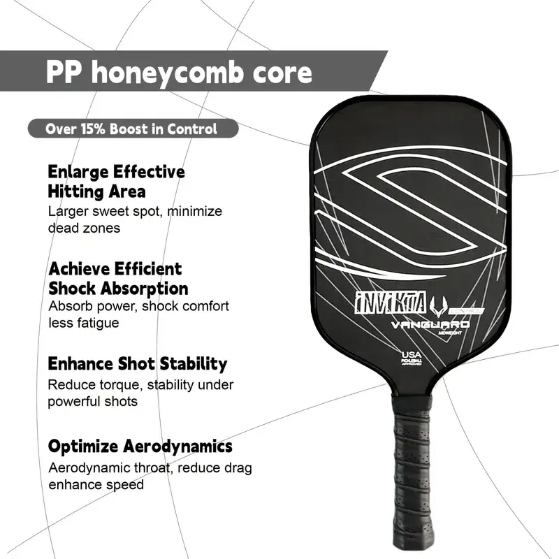 

Ракетка для пиклбола из углеродного волокна T700, текстурированная матовая отделка, сотовый сердечник из полипропилена, эргономичная ручка — улучшенный контроль, мощность и вращение