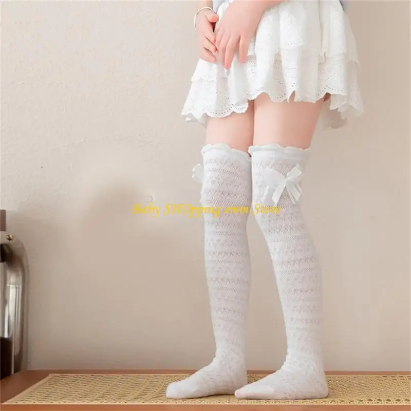 

23GD Long Boot Socks Over Knee Stockings Over Calf Socks Bowknot Over Knee Stockings