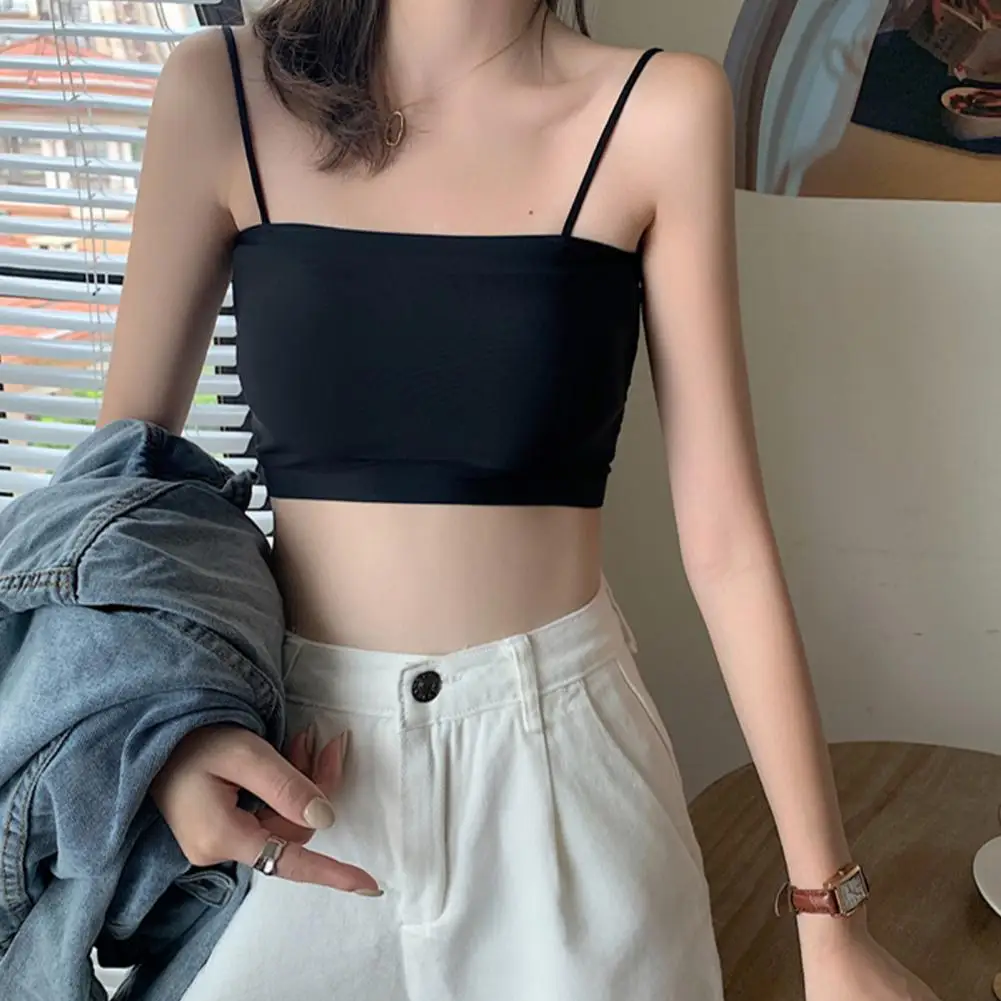 Popular Sport Bra Breathable Girls Bra Full Cup Female Sling Tube Top Brassiere Pure Colors