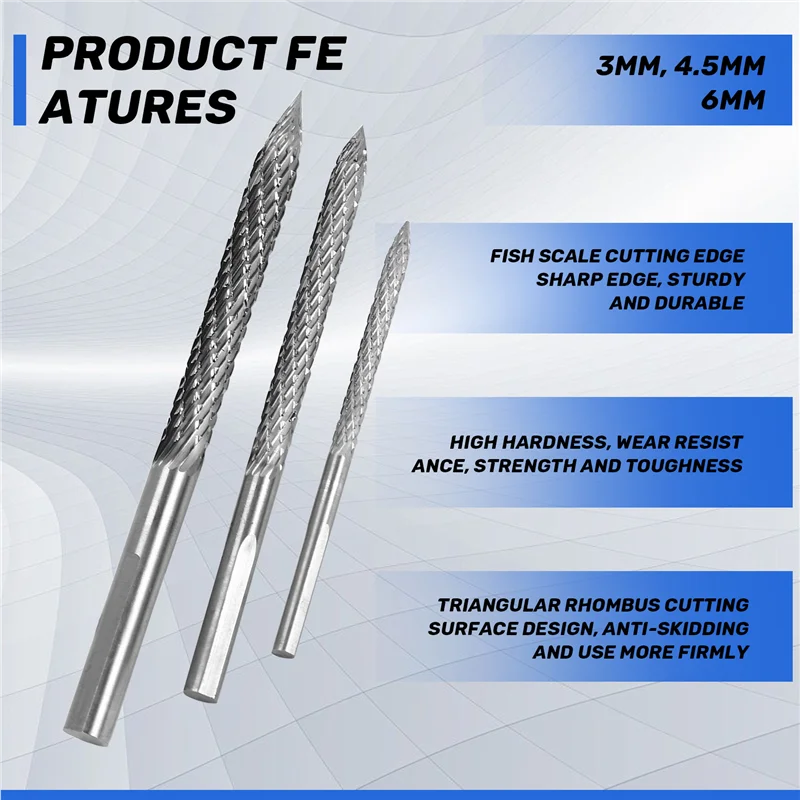 B-Est Mata Bor Kuku Jamur Alat Reparasi Ban Bor Udara Pemotong Reparasi Ban Bor Alat untuk Membesarkan Lubang Pemotong Kawat 3 Pak
