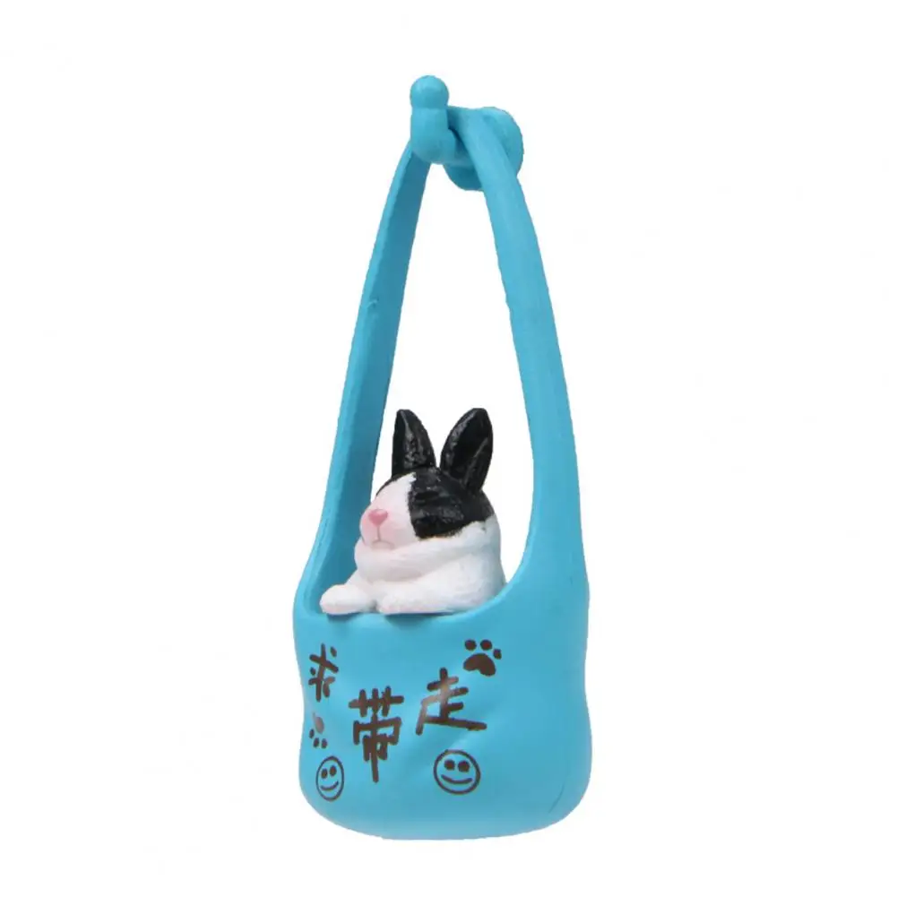 Rabbit Fridge Magnet Hanging Bag Bunny Magnetic Craft Model Ornament PVC Animal Figurine Phone Case Decor Gift