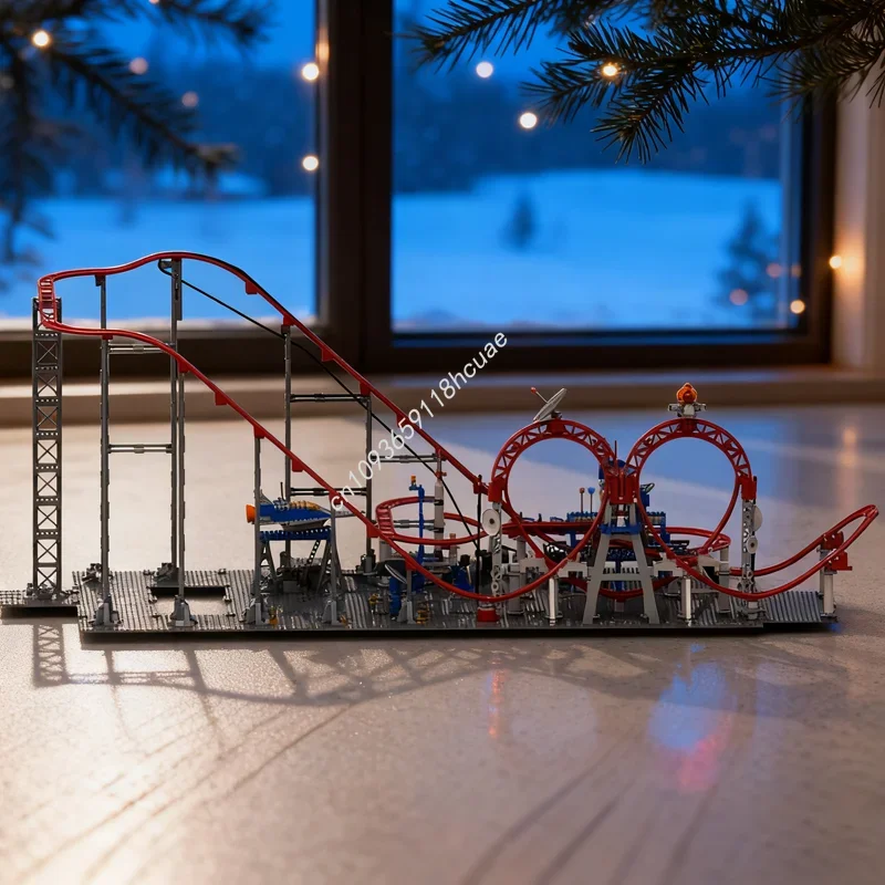 

2466pcs MOC Double Looping Rollercoaster Creator Model Building Blocks Toy Assemble Christmas Gift Creative Idea Brick Kids