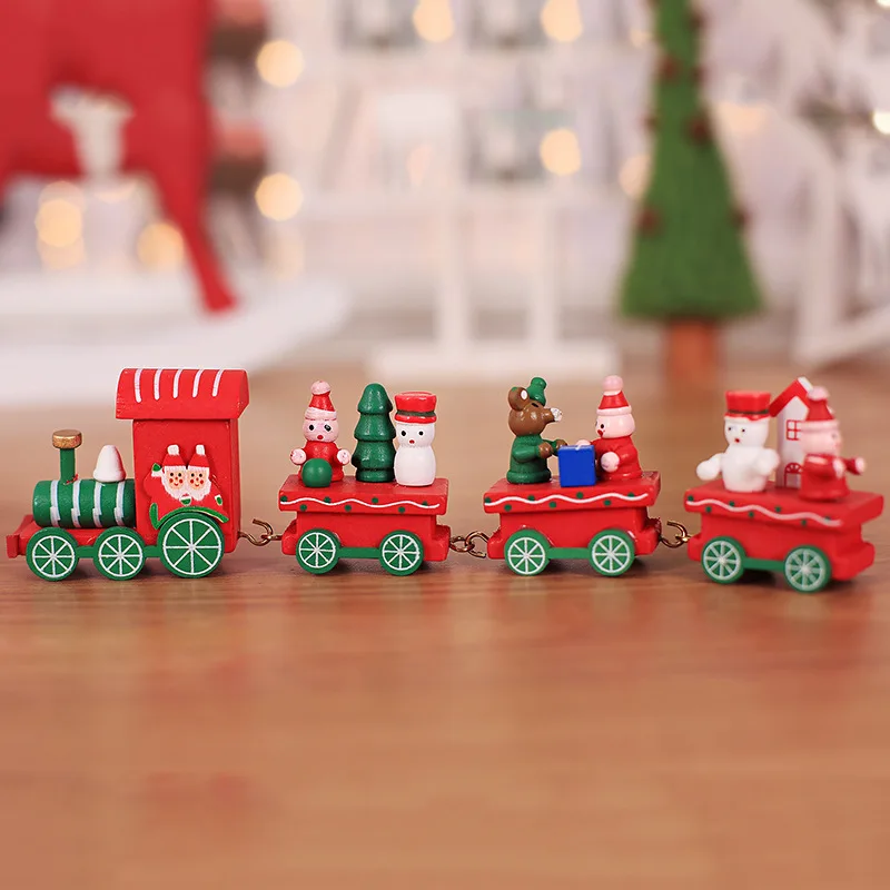 Christmas Decorations Christmas Wooden Train Games for Kids Kindergarten Festival Christmas Gift Christmas Decoration Gift