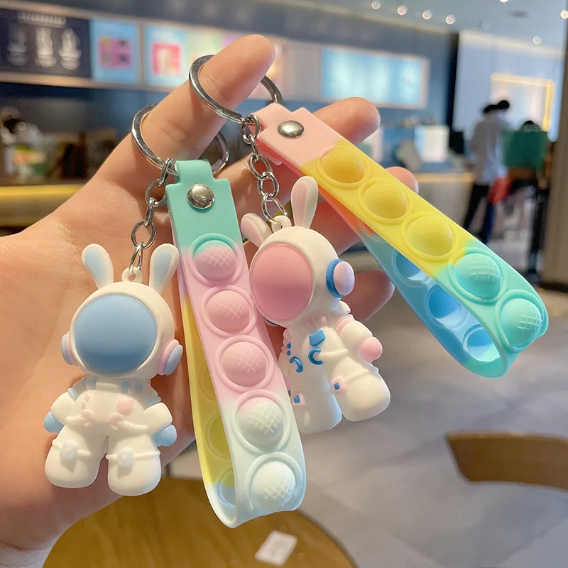 1pc Car Keychain Adult Fashion Kawaii New Space Astronaut Rabbit Doll Keychain Toy Cute Backpack Pendant Accessories Couple Gift