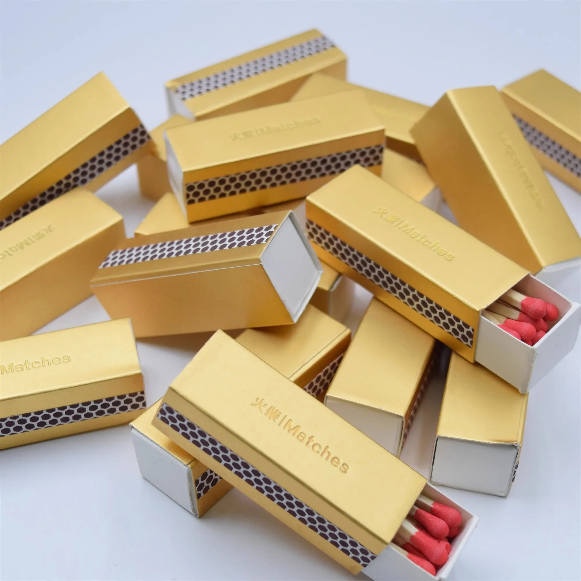 

20 boxes Gold cardboard high-quality all-golden matches safety high-end advanced advertising printing logo matches