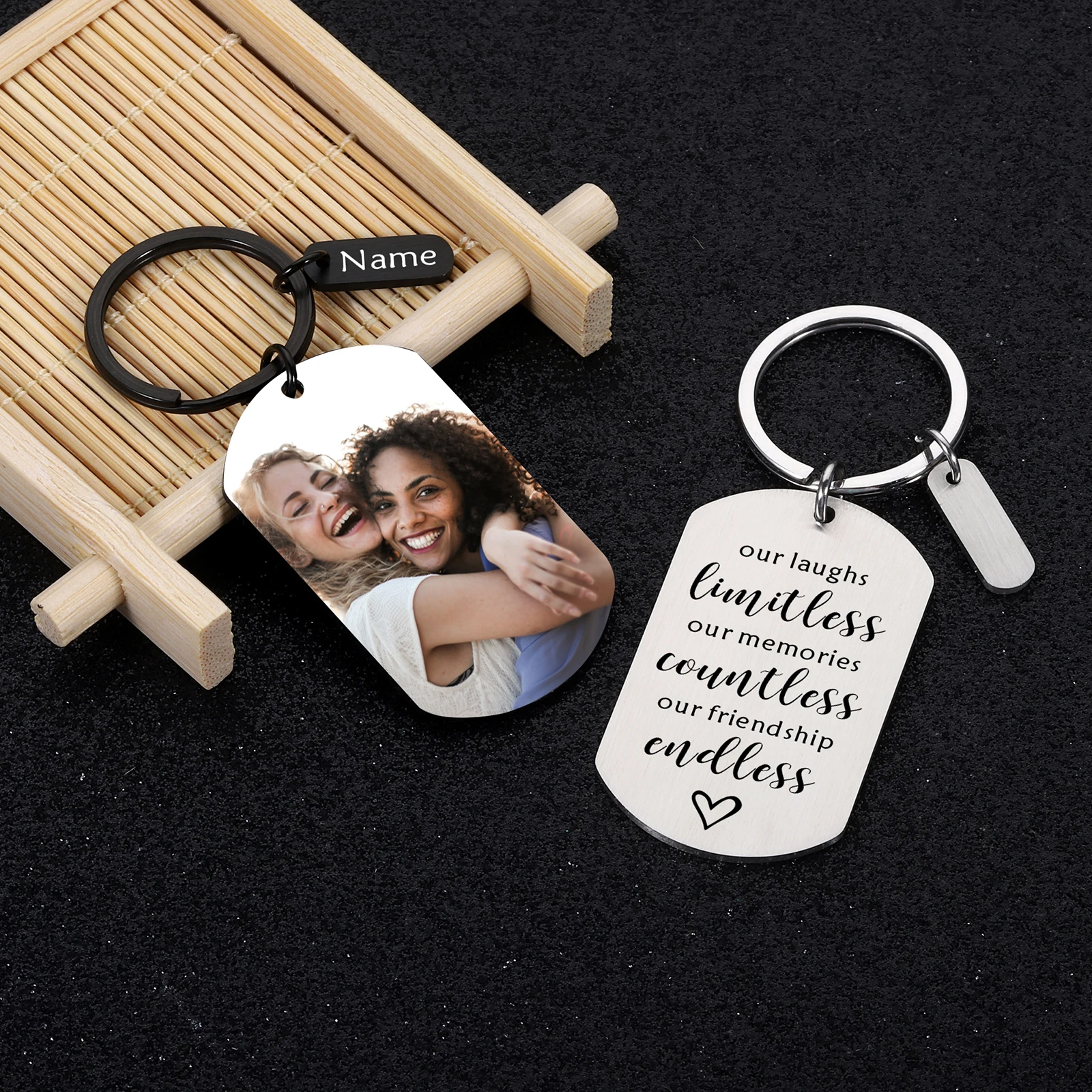 

Personalized Custom Keychain with Photo Name Keyring Car Key Accessories for Best Friend Beaties Birthday Anniversary Gifts